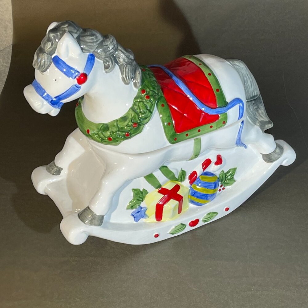 Lord & Taylor Rocking Horse Christmas Cookie Jar (1206)